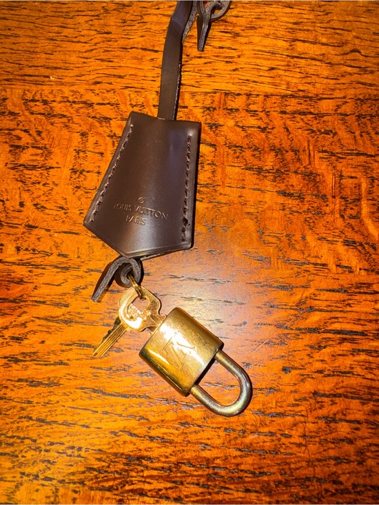 Louis Vuitton Accessories - Louis Vuitton Brown Leather Clochette, Lock & Key Set - #315
